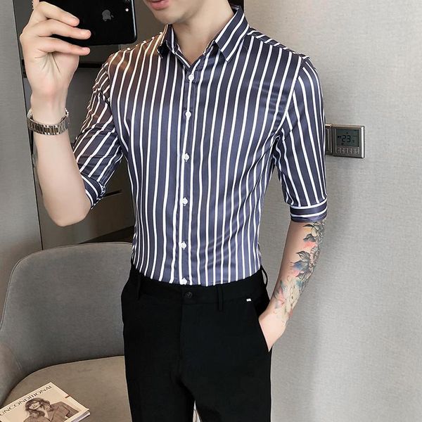 summer men dress shirts half sleeve simple business formal wear slim fit casual striped shirt man clothing sale men's, White;black
summer men dress shirts half sleeve simple business formal wear slim fit casual striped shirt man clothing sale men's, White;black