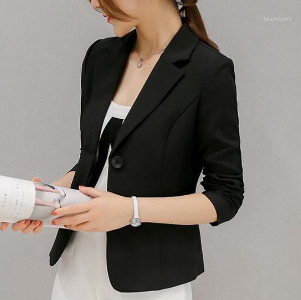 women's suits & blazers female coats blazer spring summer long sleeve one button jacket women jackets office, White;black
women's suits & blazers female coats blazer spring summer long sleeve one button jacket women jackets office, White;black