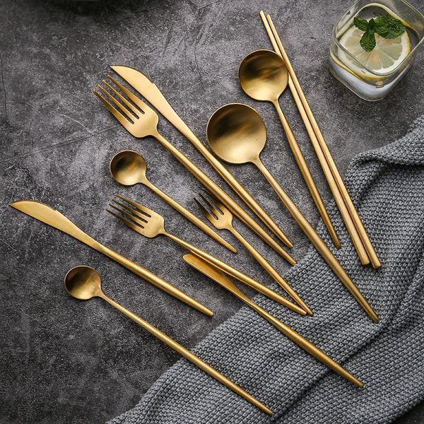 dinnerware sets 304 stainless steel gold cutlery set dinner fork knife spoon chopsticks silverware tableware
dinnerware sets 304 stainless steel gold cutlery set dinner fork knife spoon chopsticks silverware tableware