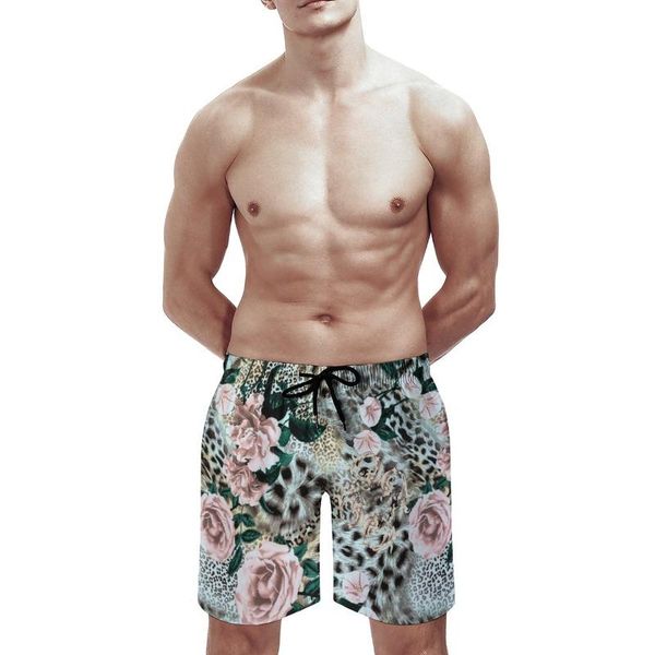 vintage rose flower leopard print men's cool beach shorts summer swim trunks quick dry mesh lining board with pockets, White;black
vintage rose flower leopard print men's cool beach shorts summer swim trunks quick dry mesh lining board with pockets, White;black