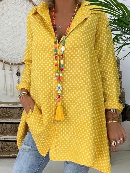 women's blouses & shirts brand women ladies v-neck casual polka dot long sleeve shirt loose blouse plus size, White
women's blouses & shirts brand women ladies v-neck casual polka dot long sleeve shirt loose blouse plus size, White