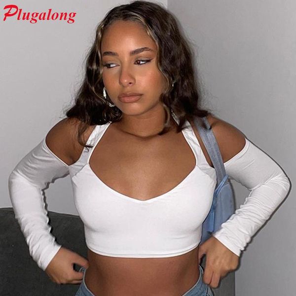 women's t-shirt plugalong off shoulder halter t shirts women casual cute long sleeve crop cut out solid white y2k tshirt skinny
women's t-shirt plugalong off shoulder halter t shirts women casual cute long sleeve crop cut out solid white y2k tshirt skinny