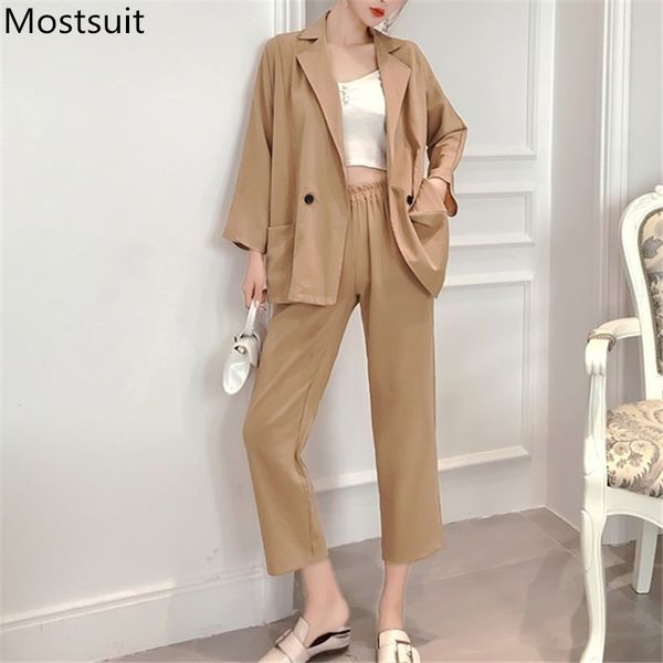 autumn linen korean office two piece sets women long sleeve blazer + cropped pants suits casual fashion female outfits 210518, White
autumn linen korean office two piece sets women long sleeve blazer + cropped pants suits casual fashion female outfits 210518, White