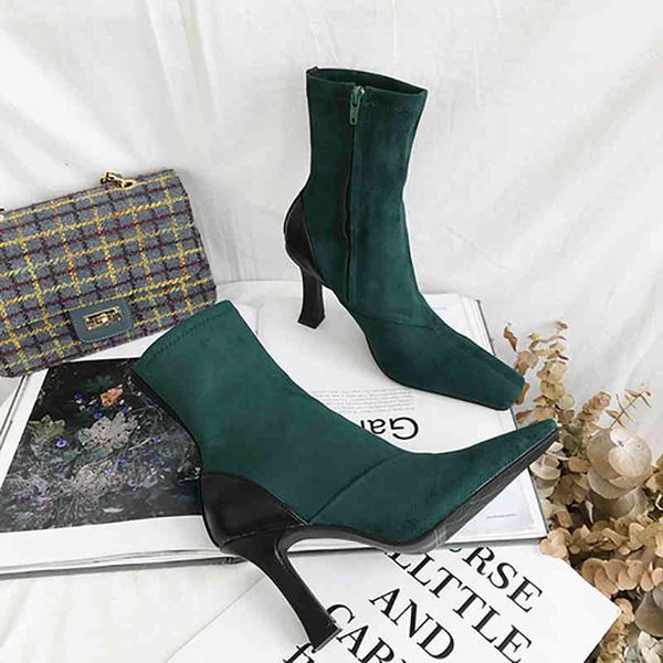 boots s square toe fashion women ankle suede high heels short side zipper retro style ladies v91k, Black
boots s square toe fashion women ankle suede high heels short side zipper retro style ladies v91k, Black