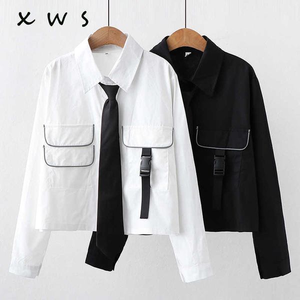 harajuku woman appliques shirt korean turn-down collar long sleeve loose necktie button female blouse school girl blous 210604, White
harajuku woman appliques shirt korean turn-down collar long sleeve loose necktie button female blouse school girl blous 210604, White