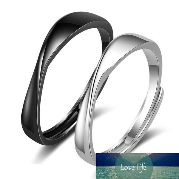 simple fashion couple open ring black and white smooth adjustable ring romantic valentine's day gift  factory price expert design quali, Silver
simple fashion couple open ring black and white smooth adjustable ring romantic valentine's day gift  factory price expert design quali, Silver