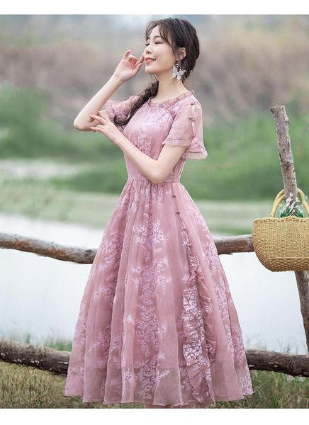 casual dresses chiffon summer 2021 women's fashion elegant dress slim all-match lace one-piece solid female a line, Black;gray
casual dresses chiffon summer 2021 women's fashion elegant dress slim all-match lace one-piece solid female a line, Black;gray