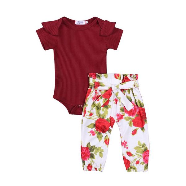 born baby girls fashion 2-piece outfit set short sleeve romper+floral pants clothing sets, White
born baby girls fashion 2-piece outfit set short sleeve romper+floral pants clothing sets, White