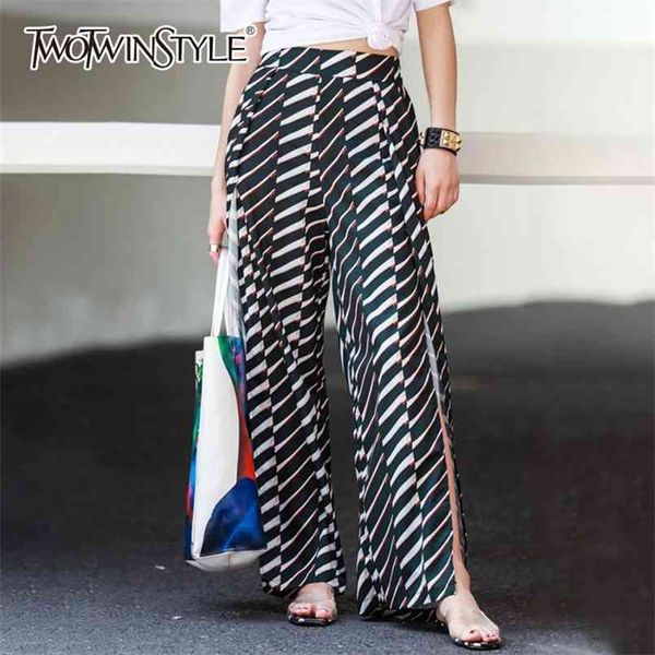 striped wide leg pants female high waist split chiffon trousers women casual korean clothes summer fashion 210521, Black;white
striped wide leg pants female high waist split chiffon trousers women casual korean clothes summer fashion 210521, Black;white