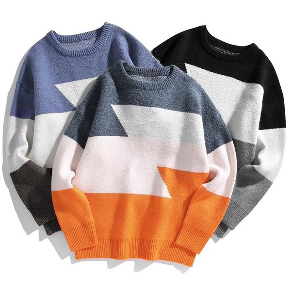 men's sweaters casual sweater autumn and winter fashion striped round neck trend korean, White;black
men's sweaters casual sweater autumn and winter fashion striped round neck trend korean, White;black