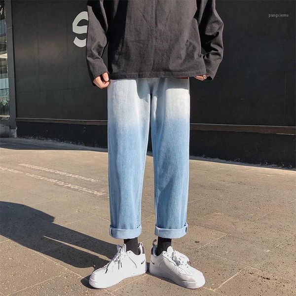 men's jeans autumn straight loose tide brand wide-leg trousers student pants korean trend gradient color, Blue
men's jeans autumn straight loose tide brand wide-leg trousers student pants korean trend gradient color, Blue