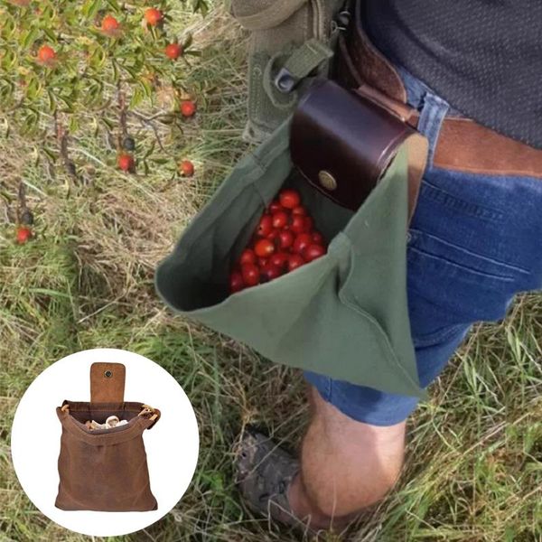 storage bags leather and canvas bushcraft bag, foraging pouch for hiking, treasures & seashells, easy looping with belts
storage bags leather and canvas bushcraft bag, foraging pouch for hiking, treasures & seashells, easy looping with belts