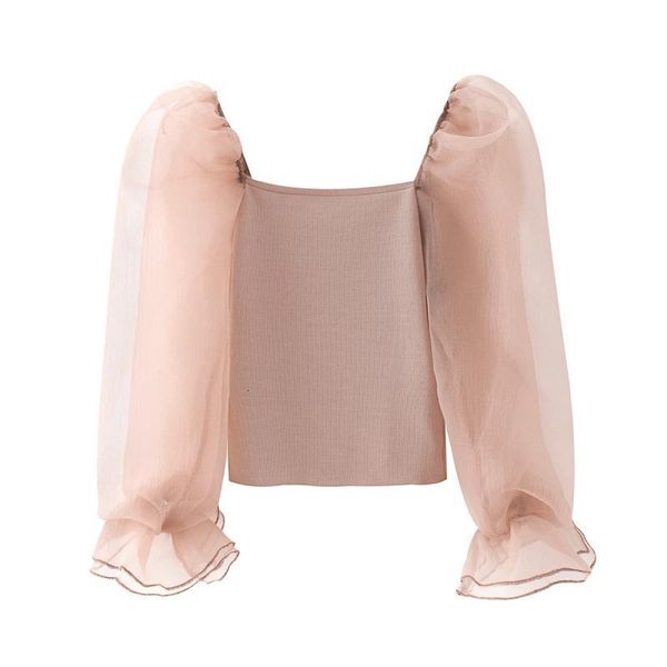 women's blouses & shirts women elegant organza puff sleeve patchwork knitted casual smock blouse ladies chic square collar feminina shi, White
women's blouses & shirts women elegant organza puff sleeve patchwork knitted casual smock blouse ladies chic square collar feminina shi, White
