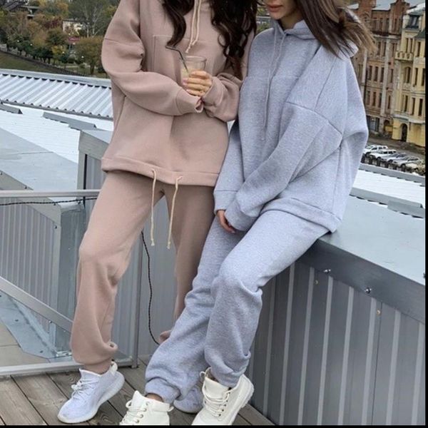 autumn solid casual tracksuit sports women tracksuits 2 pieces set hooded sweatshirts and pants outfits oversized hoodies suit, Gray
autumn solid casual tracksuit sports women tracksuits 2 pieces set hooded sweatshirts and pants outfits oversized hoodies suit, Gray