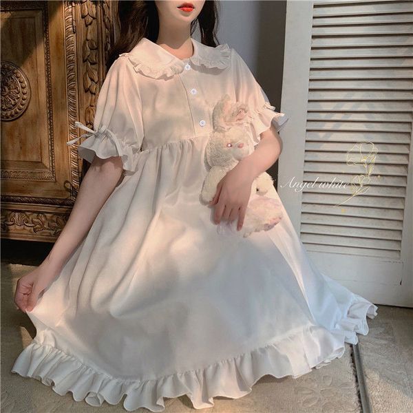 summer sweet peter pan collar white dress vintage ruffles cute fairy mini casual japanese harajuku vestidos 210510, Black;gray
summer sweet peter pan collar white dress vintage ruffles cute fairy mini casual japanese harajuku vestidos 210510, Black;gray