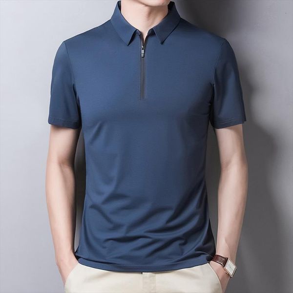 classic solid color shirt mens polos silk cotton summer short sleeve tee shirts homme slim fit casual zipper camisa t1014, White;black
classic solid color shirt mens polos silk cotton summer short sleeve tee shirts homme slim fit casual zipper camisa t1014, White;black