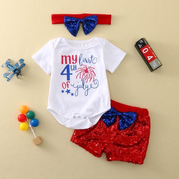 kids clothes girls infant baby 4th-of-july letter romper bodysuit+paillette shorts headbands outfits clothing sets, White
kids clothes girls infant baby 4th-of-july letter romper bodysuit+paillette shorts headbands outfits clothing sets, White