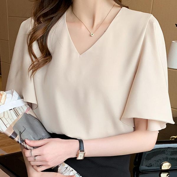 women's blouses & shirts femme white blouse short sleeve women blusas mujer de moda 2021 verano v-neck chiffon shirt e792
women's blouses & shirts femme white blouse short sleeve women blusas mujer de moda 2021 verano v-neck chiffon shirt e792