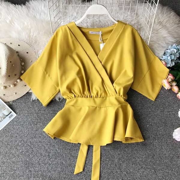 blouse 2021 summer v-neck short-sleeve lace-up waist ruffle chiffon shirt women's holiday boho blusas femme blouses & shirts, White
blouse 2021 summer v-neck short-sleeve lace-up waist ruffle chiffon shirt women's holiday boho blusas femme blouses & shirts, White