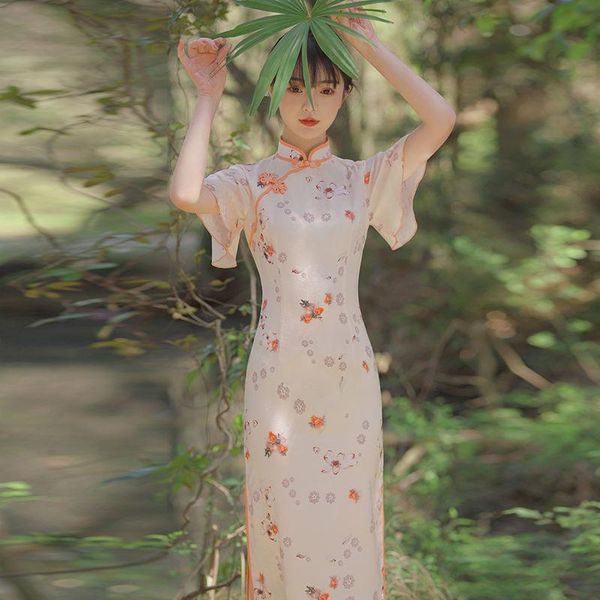 ethnic clothing summer improved cheongsam young girly dress long split chinese style floral elegant qipao lady retro daily, Red
ethnic clothing summer improved cheongsam young girly dress long split chinese style floral elegant qipao lady retro daily, Red