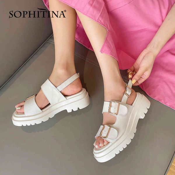 sophitina women sandals concise platform back strap leather chunky sandals buckle breathable soft summer casual lady shoes ao917 210513, Black
sophitina women sandals concise platform back strap leather chunky sandals buckle breathable soft summer casual lady shoes ao917 210513, Black