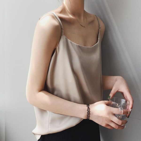 women's tanks & camis 2021 chic pure color satin boho tank female women summer white
women's tanks & camis 2021 chic pure color satin boho tank female women summer white