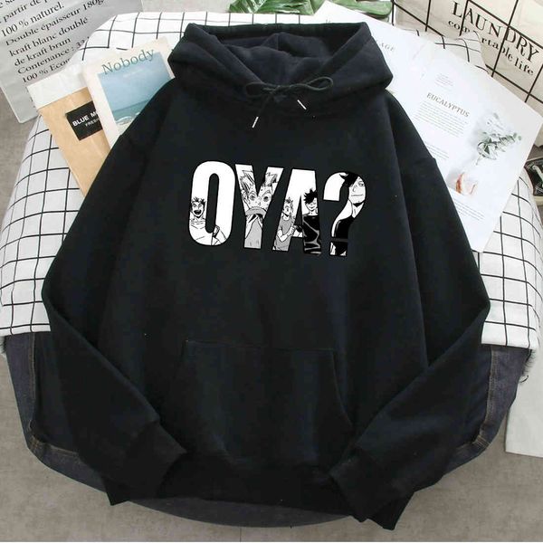 men's and women's oya haikyuu animated printed hooded sweatshirt, loose hip-hop street casual wear, long sve pocket sweatshirt, ne, Black
men's and women's oya haikyuu animated printed hooded sweatshirt, loose hip-hop street casual wear, long sve pocket sweatshirt, ne, Black