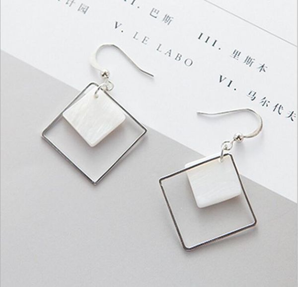 dangle & chandelier natural white shell square earrings female simple temperament retro geometric korean ear jewelry wholesale, Silver
dangle & chandelier natural white shell square earrings female simple temperament retro geometric korean ear jewelry wholesale, Silver