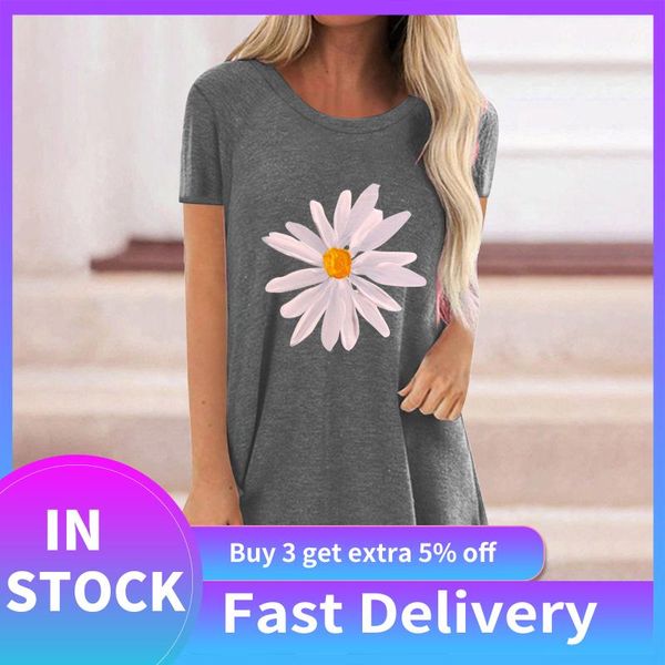 summer causal t-shirt women daisy printing short sleeve o-neck loose tee tunic leisure pullover streetwear women's, White
summer causal t-shirt women daisy printing short sleeve o-neck loose tee tunic leisure pullover streetwear women's, White