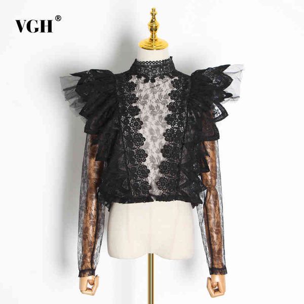 vgh white elegant patchwork lace shirt for women stand collar long sleeve casual spring blouse female new clothing fashion 210421
vgh white elegant patchwork lace shirt for women stand collar long sleeve casual spring blouse female new clothing fashion 210421