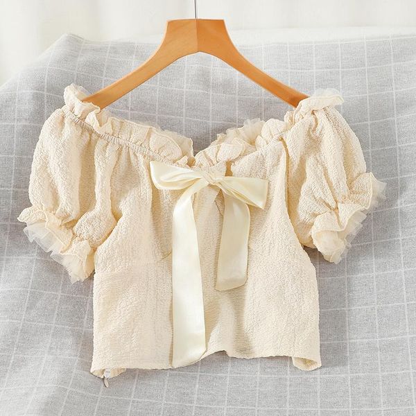women's blouses & shirts slash neck short blouse women black/beige/white ruffle bow casual female slim elegant blusas 2021 fashion
women's blouses & shirts slash neck short blouse women black/beige/white ruffle bow casual female slim elegant blusas 2021 fashion