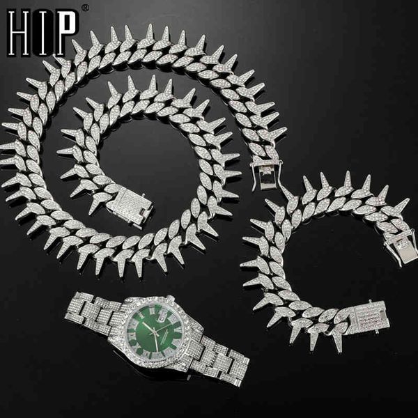 hip hop 25mm 3pcs kit thorns heavy watch+necklace+bracelet bling crystal aaa+ iced out cuban rhinestones chains for men jewelry, Silver
hip hop 25mm 3pcs kit thorns heavy watch+necklace+bracelet bling crystal aaa+ iced out cuban rhinestones chains for men jewelry, Silver