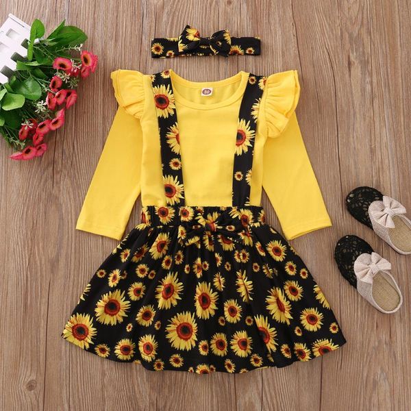 clothing sets baby & children's clothes children girls summer outfit ruffle t-shirt + black sunflower printing suspender skirt headband, White
clothing sets baby & children's clothes children girls summer outfit ruffle t-shirt + black sunflower printing suspender skirt headband, White