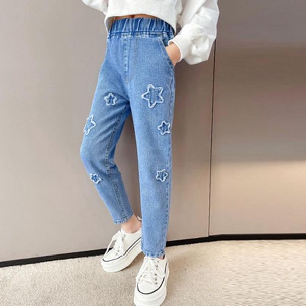 jeans 4-14years girls spring autumn cotton stretchy soft denim clothes kids casual with star pattern cute big pencil pants, Blue
jeans 4-14years girls spring autumn cotton stretchy soft denim clothes kids casual with star pattern cute big pencil pants, Blue