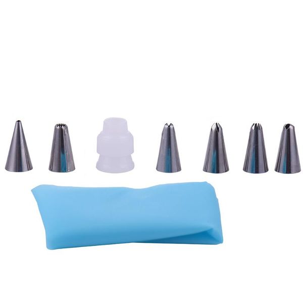 pcs/set cake decorating set silicone cream bag with 6pcs stainless steel nozzle sets diy baking tool bakeware moulds
pcs/set cake decorating set silicone cream bag with 6pcs stainless steel nozzle sets diy baking tool bakeware moulds