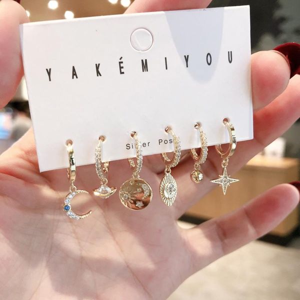 hoop & huggie fashion moon eye dangle earrings set simple round small sets for women party jewelry 2021, Golden;silver
hoop & huggie fashion moon eye dangle earrings set simple round small sets for women party jewelry 2021, Golden;silver