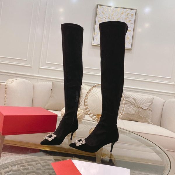 boots silk velvet rhinestones stretch over the knee high women hoof heels slim fit long brand party shoes for, Black
boots silk velvet rhinestones stretch over the knee high women hoof heels slim fit long brand party shoes for, Black