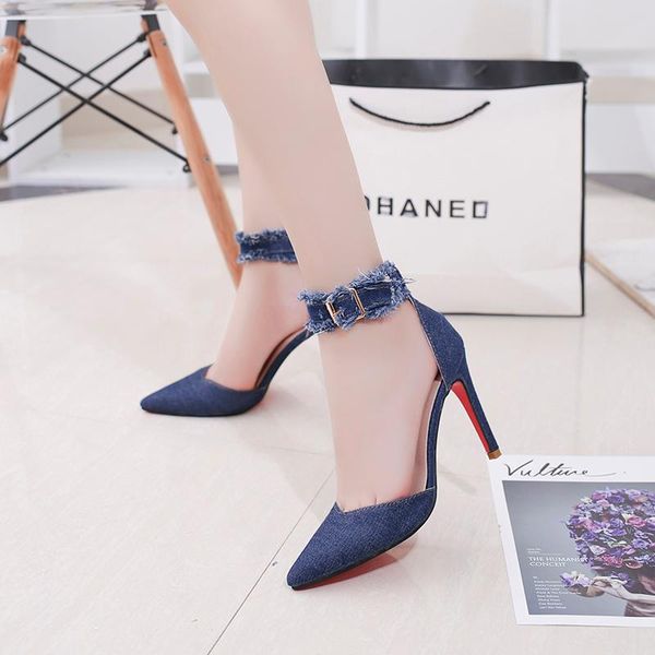 dress shoes 2021 spring summer korean style fashion word with denim edge shallow mouth single high heels pointed toe female sandal, Black
dress shoes 2021 spring summer korean style fashion word with denim edge shallow mouth single high heels pointed toe female sandal, Black