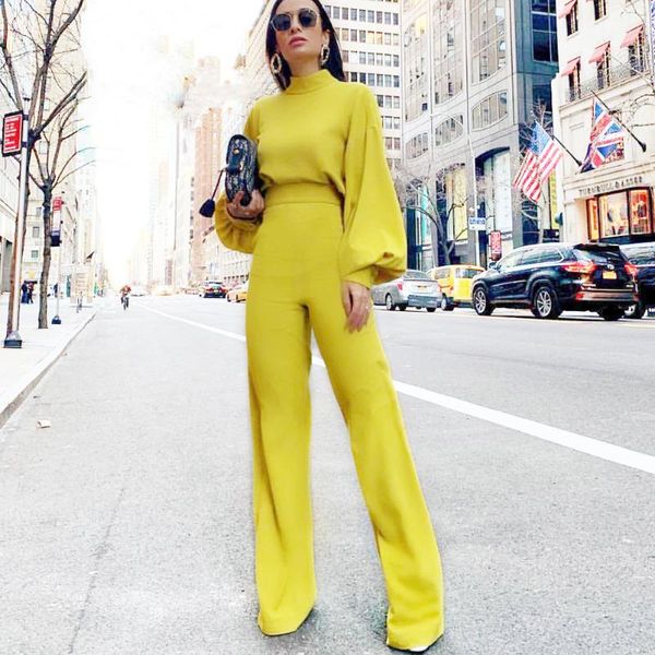 women's two piece pants w 2021 wide leg solid high neck open back long sleeve casual one wear, White
women's two piece pants w 2021 wide leg solid high neck open back long sleeve casual one wear, White