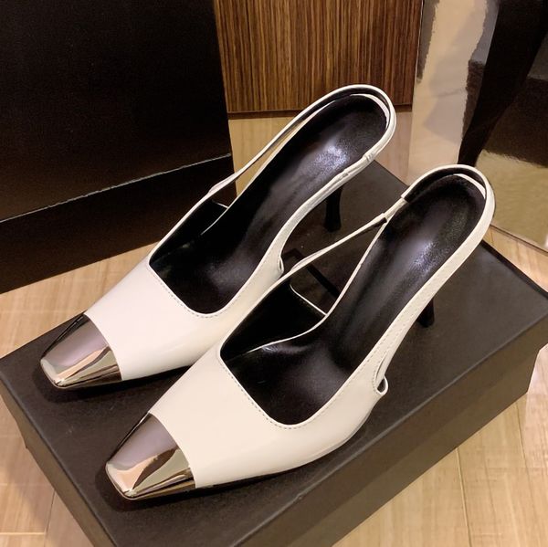 womens fashion slingback pumps shoes an elasticized singback strap and square toe featuring metal toe cap heel 9cm size 4-40, Black
womens fashion slingback pumps shoes an elasticized singback strap and square toe featuring metal toe cap heel 9cm size 4-40, Black