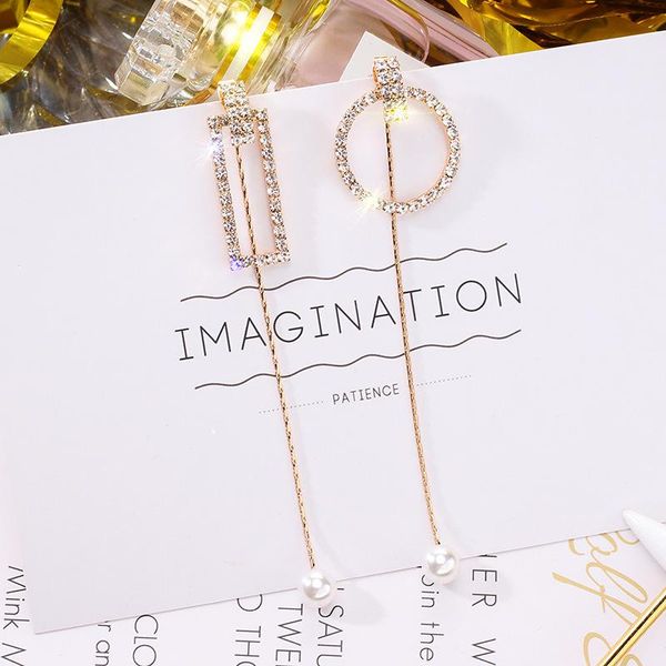 stud geometric earrings female long temperament fashion simple personality pearl tassel super fairy earring tide, Golden;silver
stud geometric earrings female long temperament fashion simple personality pearl tassel super fairy earring tide, Golden;silver