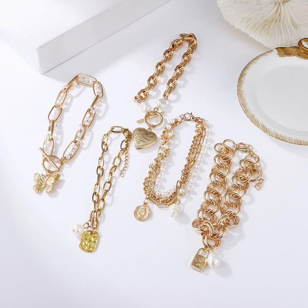 link, chain woman bracelet love pearl fashion pendant ins multi-layer retro geometric jewelry charm bracelets, Black
link, chain woman bracelet love pearl fashion pendant ins multi-layer retro geometric jewelry charm bracelets, Black