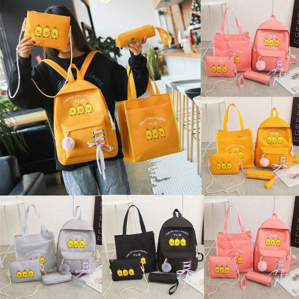 outdoor bags fashion women's backpack travel bag four-piece set canvas solid color zipper 2021 women
outdoor bags fashion women's backpack travel bag four-piece set canvas solid color zipper 2021 women