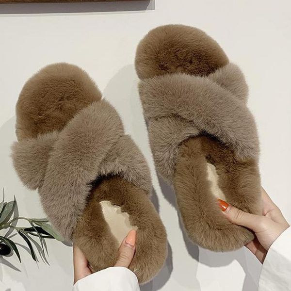 slippers female cross fashion wear thick platform soft fur flat home shoes women fluffy warm winter, Black
slippers female cross fashion wear thick platform soft fur flat home shoes women fluffy warm winter, Black