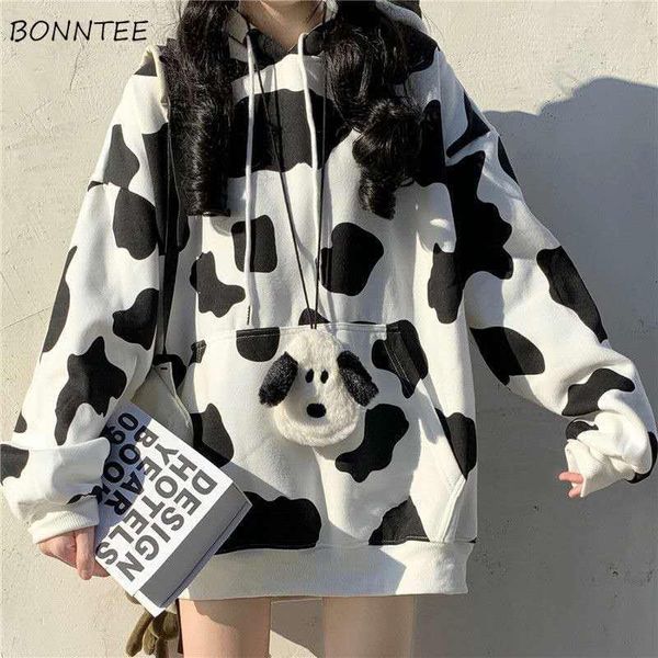 women's hoodies & sweatshirts women printed hooded retro streetwear korean style cow loose japanese thin student chic front pocket leis, Black
women's hoodies & sweatshirts women printed hooded retro streetwear korean style cow loose japanese thin student chic front pocket leis, Black