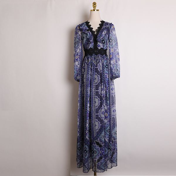 casual dresses spring summer long sleeve v neck blue paisley print lace panelled floor length dress elegant xm151316 cjvv, Black;gray
casual dresses spring summer long sleeve v neck blue paisley print lace panelled floor length dress elegant xm151316 cjvv, Black;gray