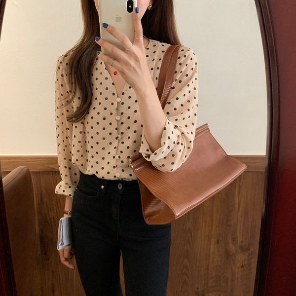 dress early autumn chic fashion gentle wave point shirts elegant versatile casual long sleeve blouses, White
dress early autumn chic fashion gentle wave point shirts elegant versatile casual long sleeve blouses, White
