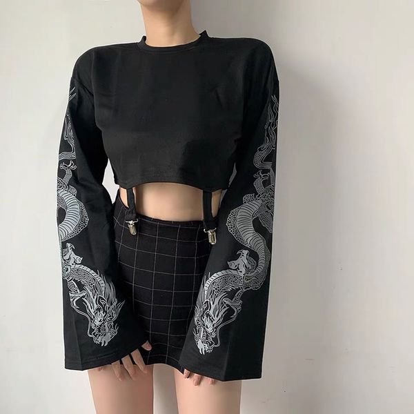 women's tracksuits street trend chinese trumpet sleeve women's loose short dragon print black 1mtw, Gray
women's tracksuits street trend chinese trumpet sleeve women's loose short dragon print black 1mtw, Gray