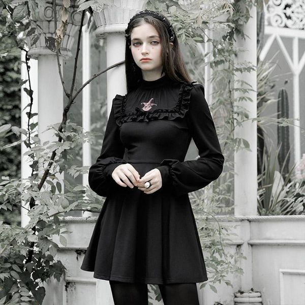 casual dresses punk rave girl's dark temperament fairy a-line dress autumn winter party club long sleeve women short elegant, Black;gray
casual dresses punk rave girl's dark temperament fairy a-line dress autumn winter party club long sleeve women short elegant, Black;gray
