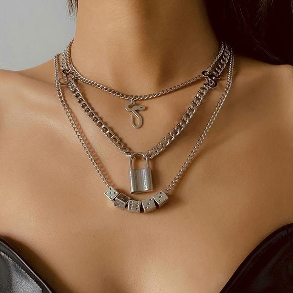 chains 2021 hip-hop snake-shaped metal chain necklace trendy geometric dice cube clavicle european and american style jewelry, Silver
chains 2021 hip-hop snake-shaped metal chain necklace trendy geometric dice cube clavicle european and american style jewelry, Silver